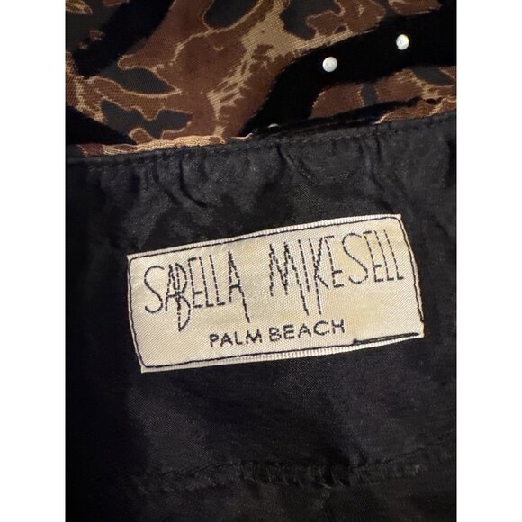 Vintage Sabella Mikesell Palm Beach 2X Silk Purple/Black Button Up Top 22W - Picture 5 of 6